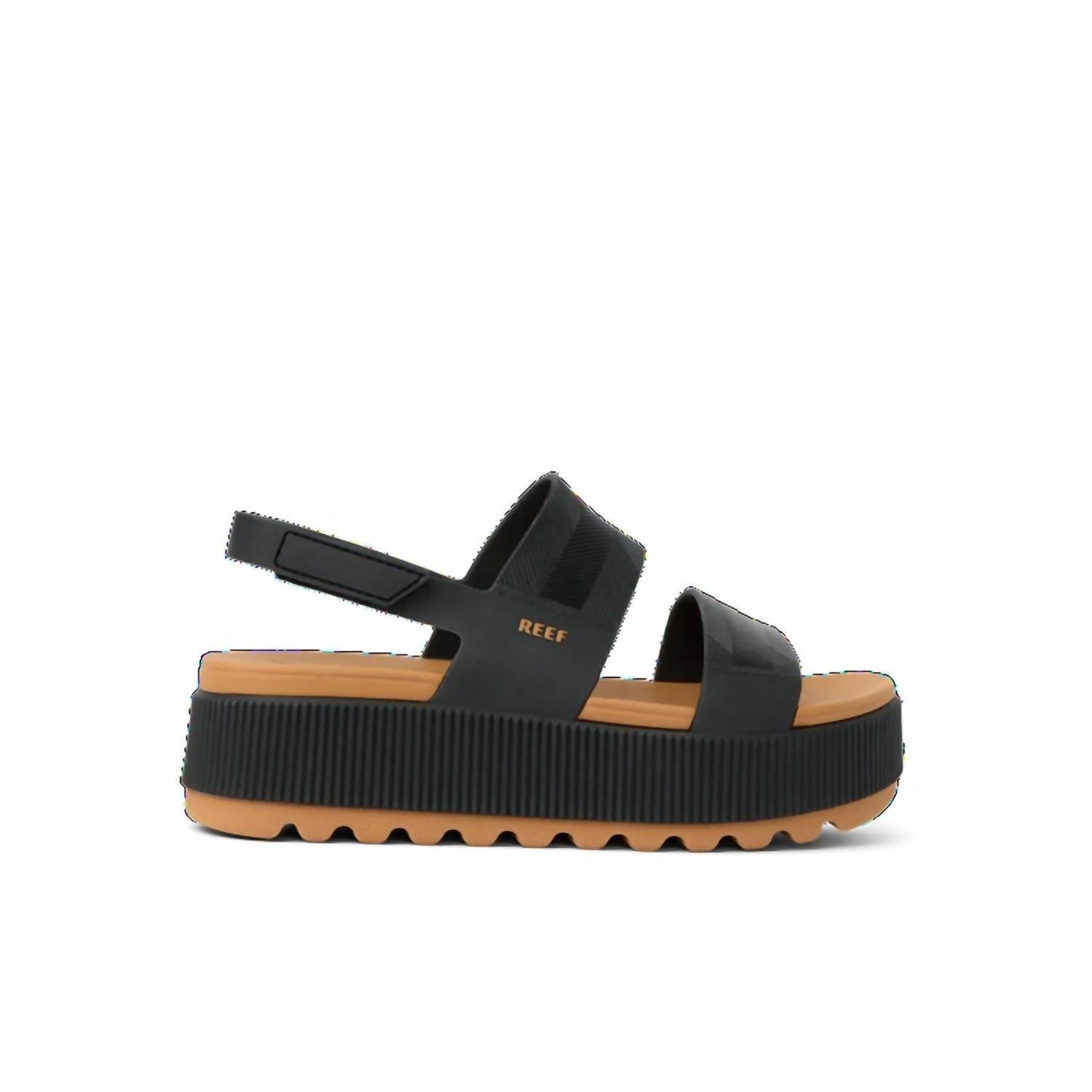 New Reef Women's Water Vista Higher Platform Sandal In Black
